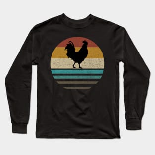 Retro Vintage Chicken Funny Farm Poultry Farmer Gift Long Sleeve T-Shirt